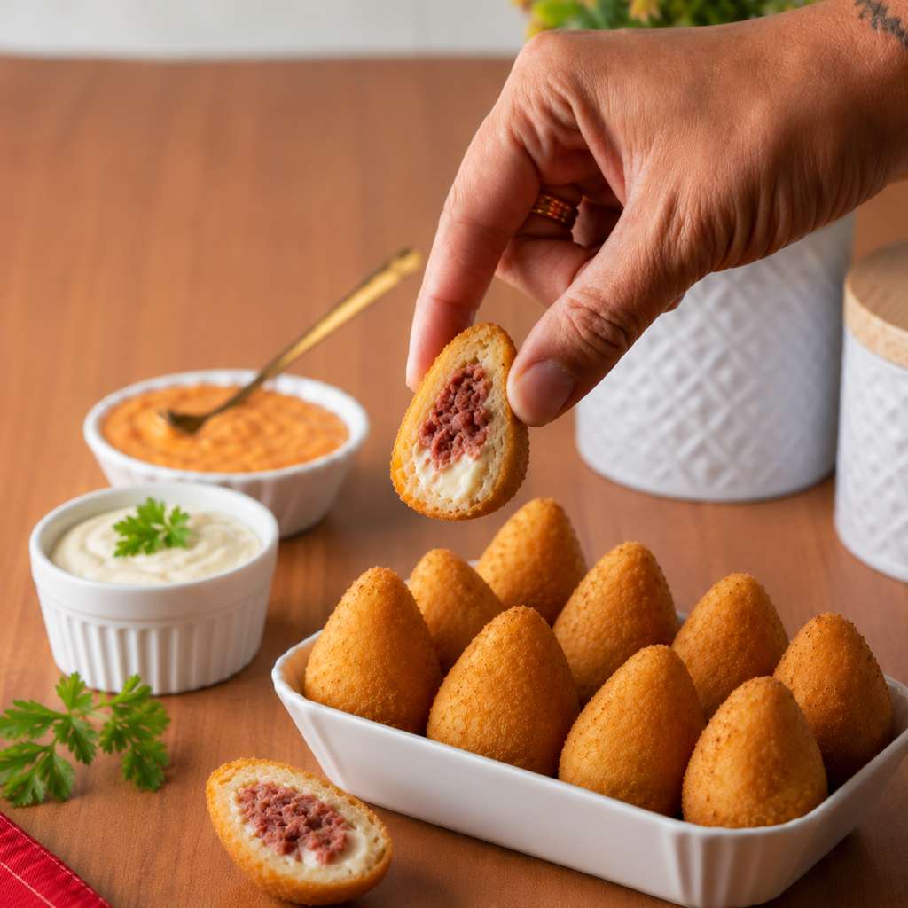 Coxinha calabresa com requeijão