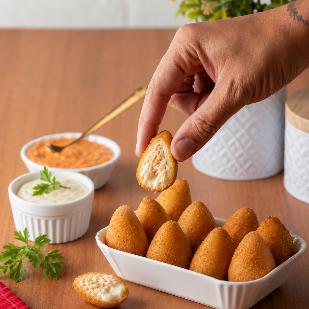 Coxinha frango requeijão